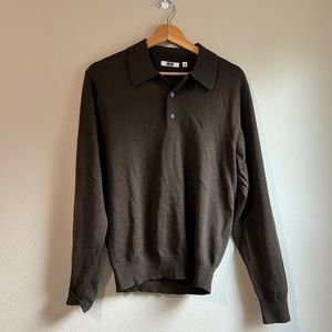 KNITTED LONG SLEEVED POLO SHIRT